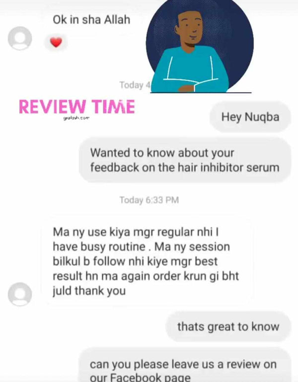 WhatsApp Customer Review Chat Screenshot