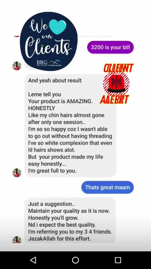 WhatsApp Customer Review Chat Screenshot