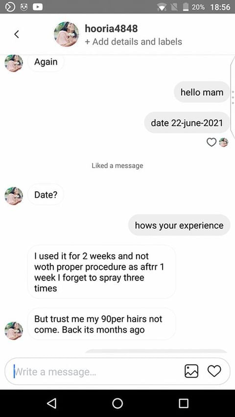 WhatsApp Customer Review Chat Screenshot